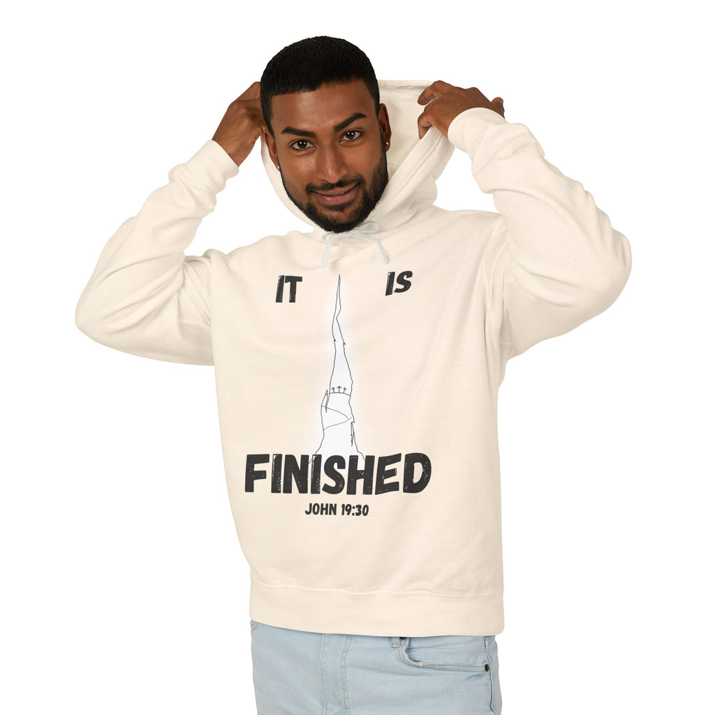 "It Is Finished" Unisex Lightweight Hooded Sweatshirt