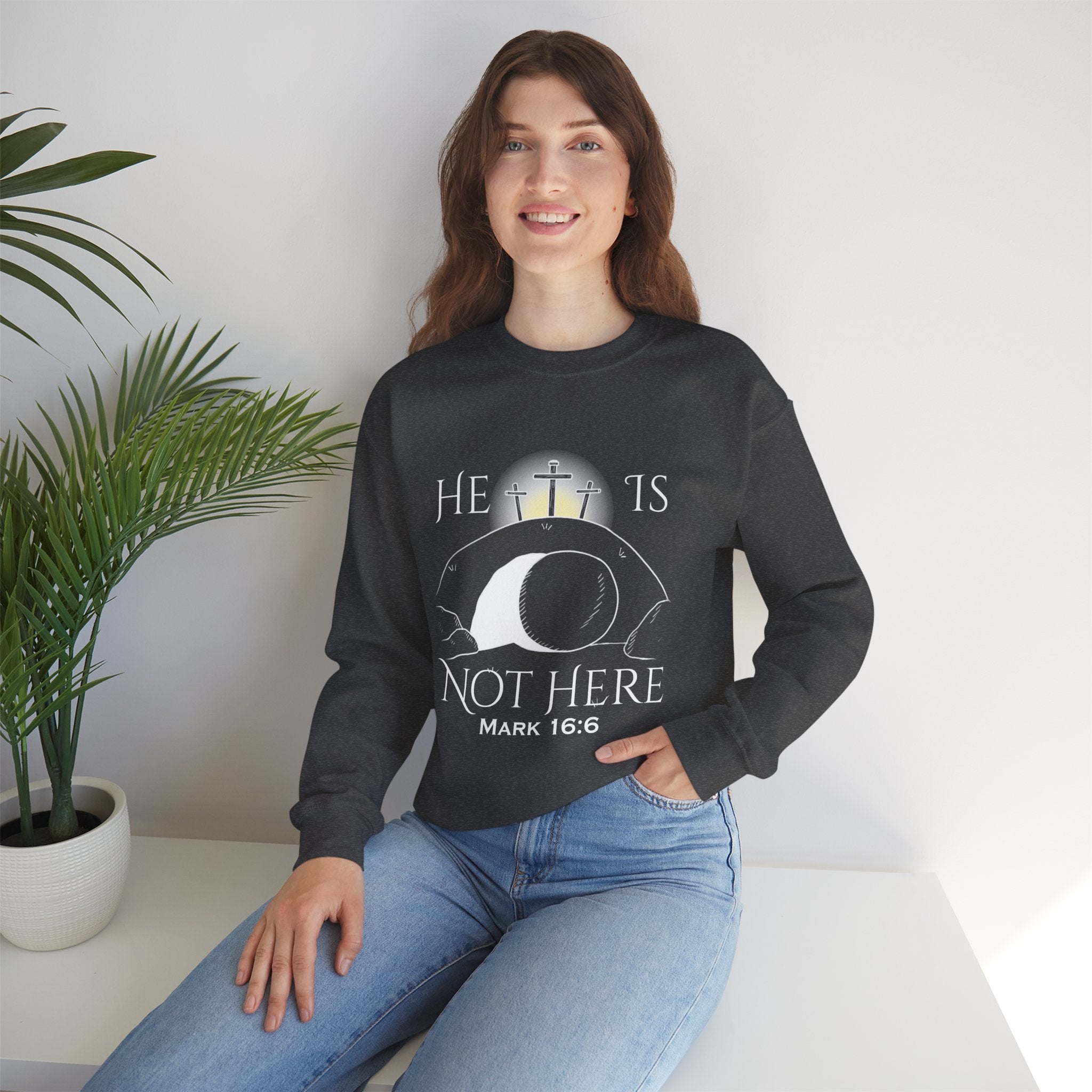 "He Is Not Here" Unisex Heavy Blend™ Crewneck Sweatshirt