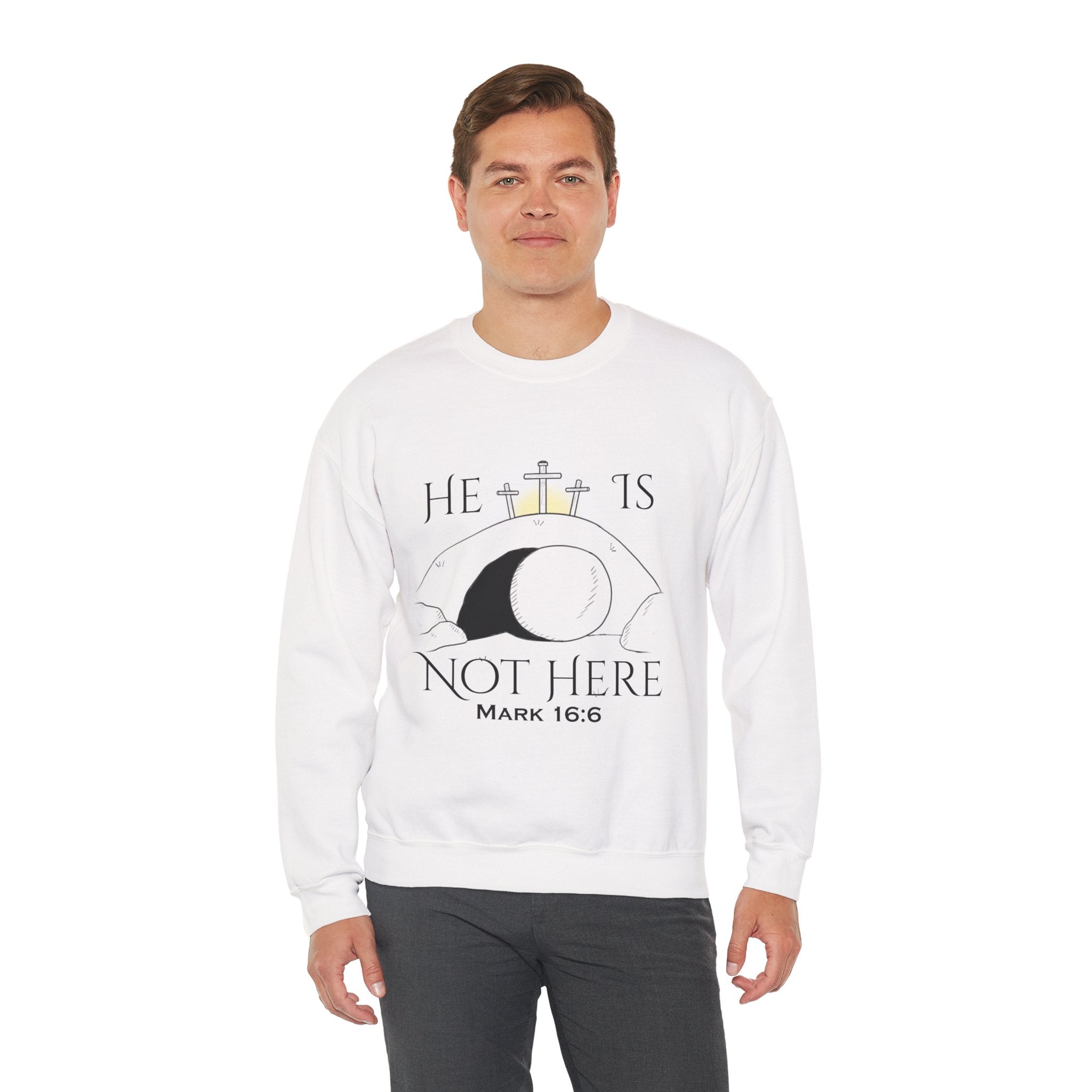 "He Is Not Here" Unisex Heavy Blend™ Crewneck Sweatshirt