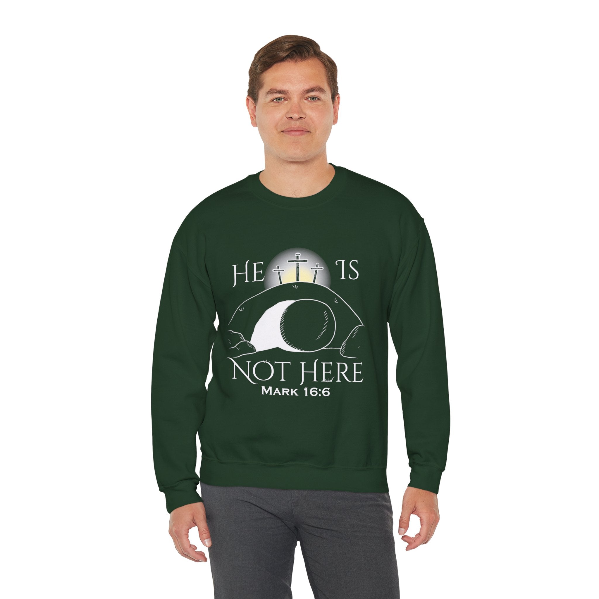 "He Is Not Here" Unisex Heavy Blend™ Crewneck Sweatshirt