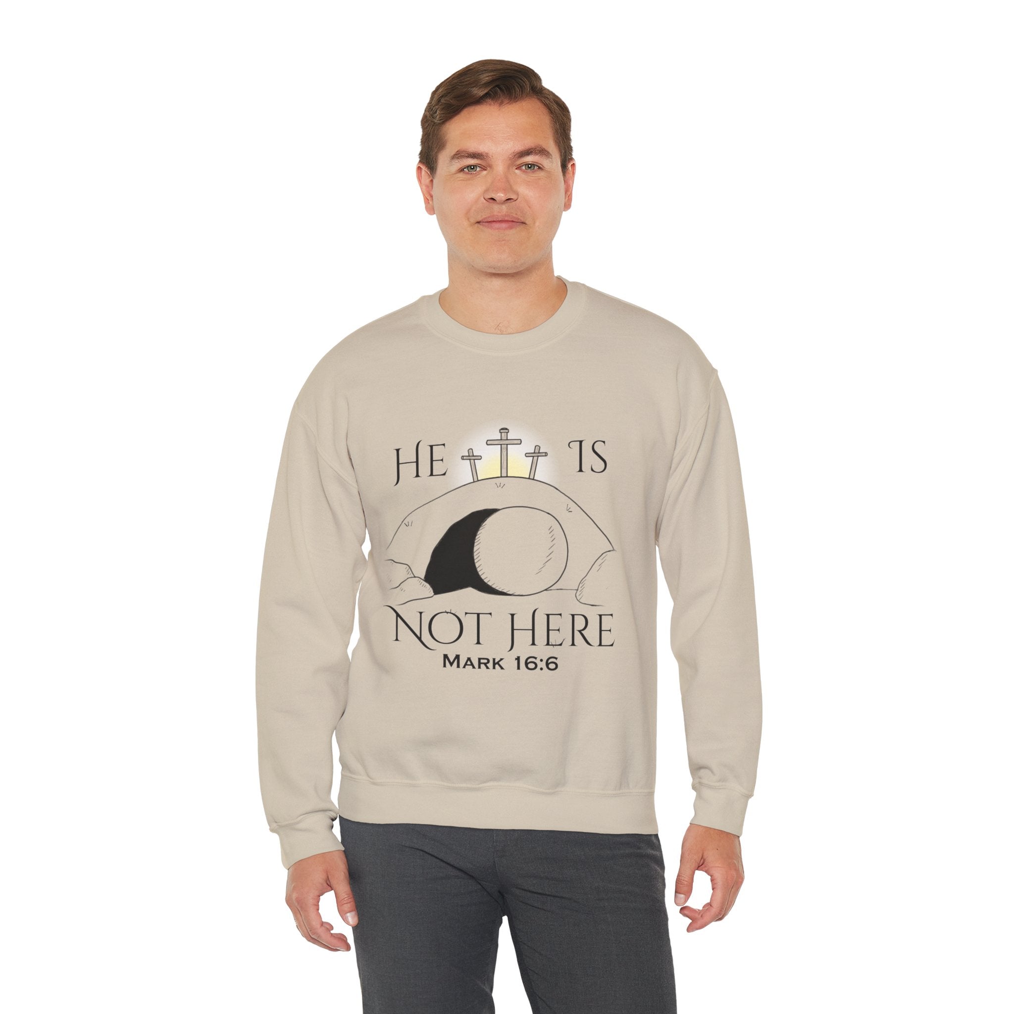 "He Is Not Here" Unisex Heavy Blend™ Crewneck Sweatshirt