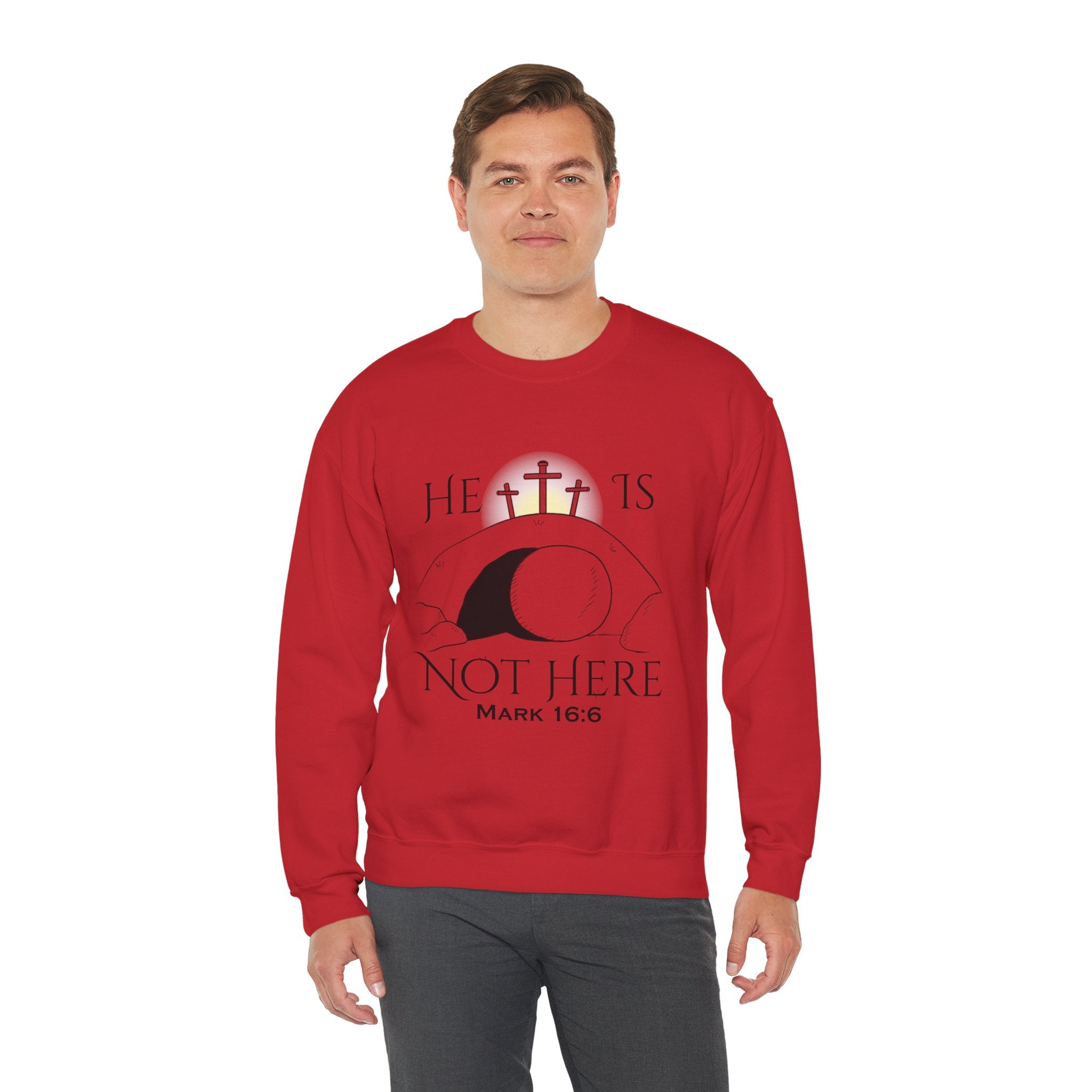 "He Is Not Here" Unisex Heavy Blend™ Crewneck Sweatshirt