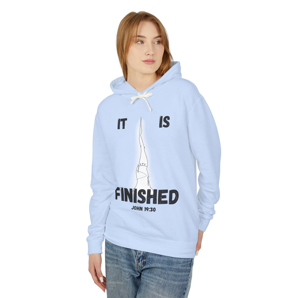 "It Is Finished" Unisex Lightweight Hooded Sweatshirt