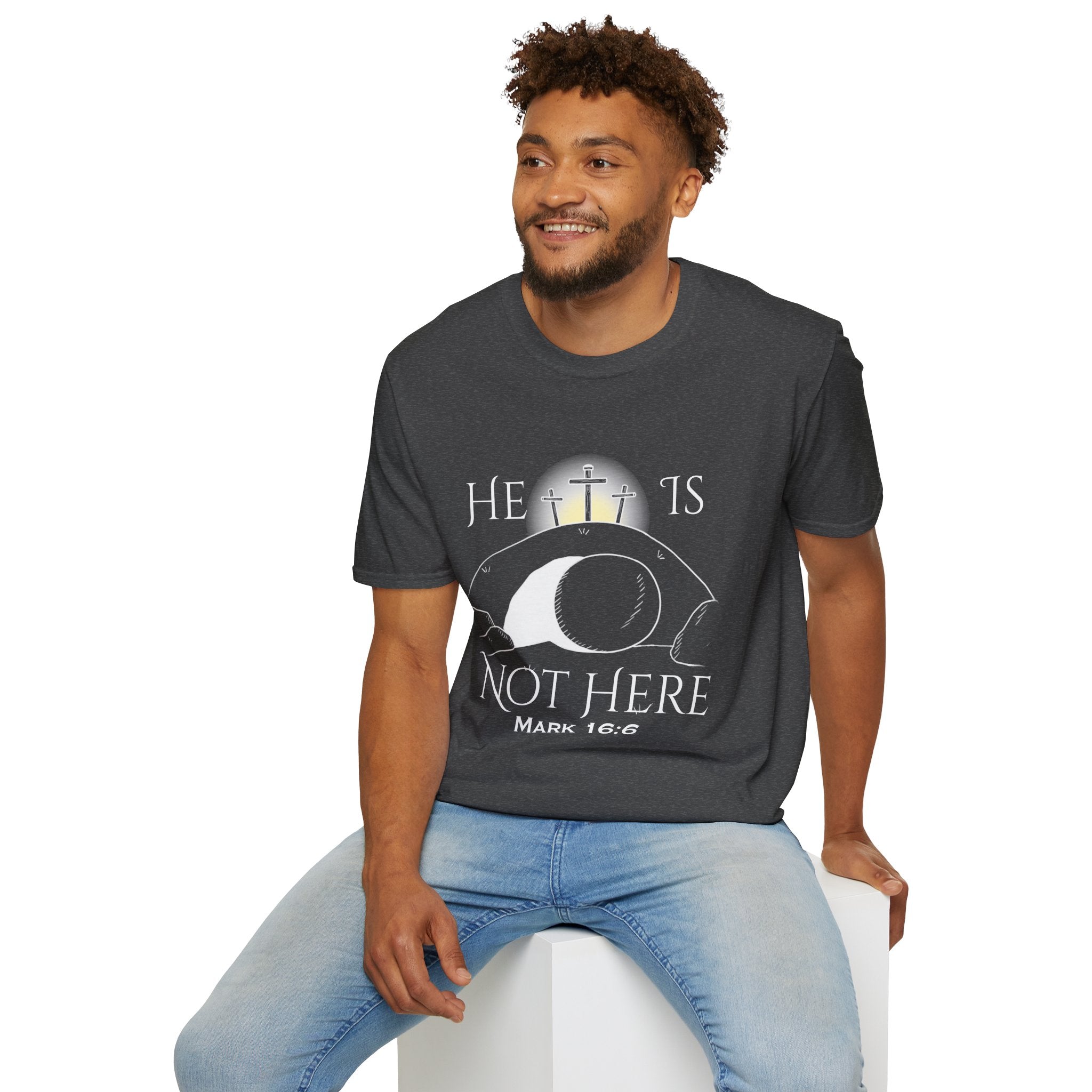 "He Is Not Here" Unisex Softstyle T-Shirt