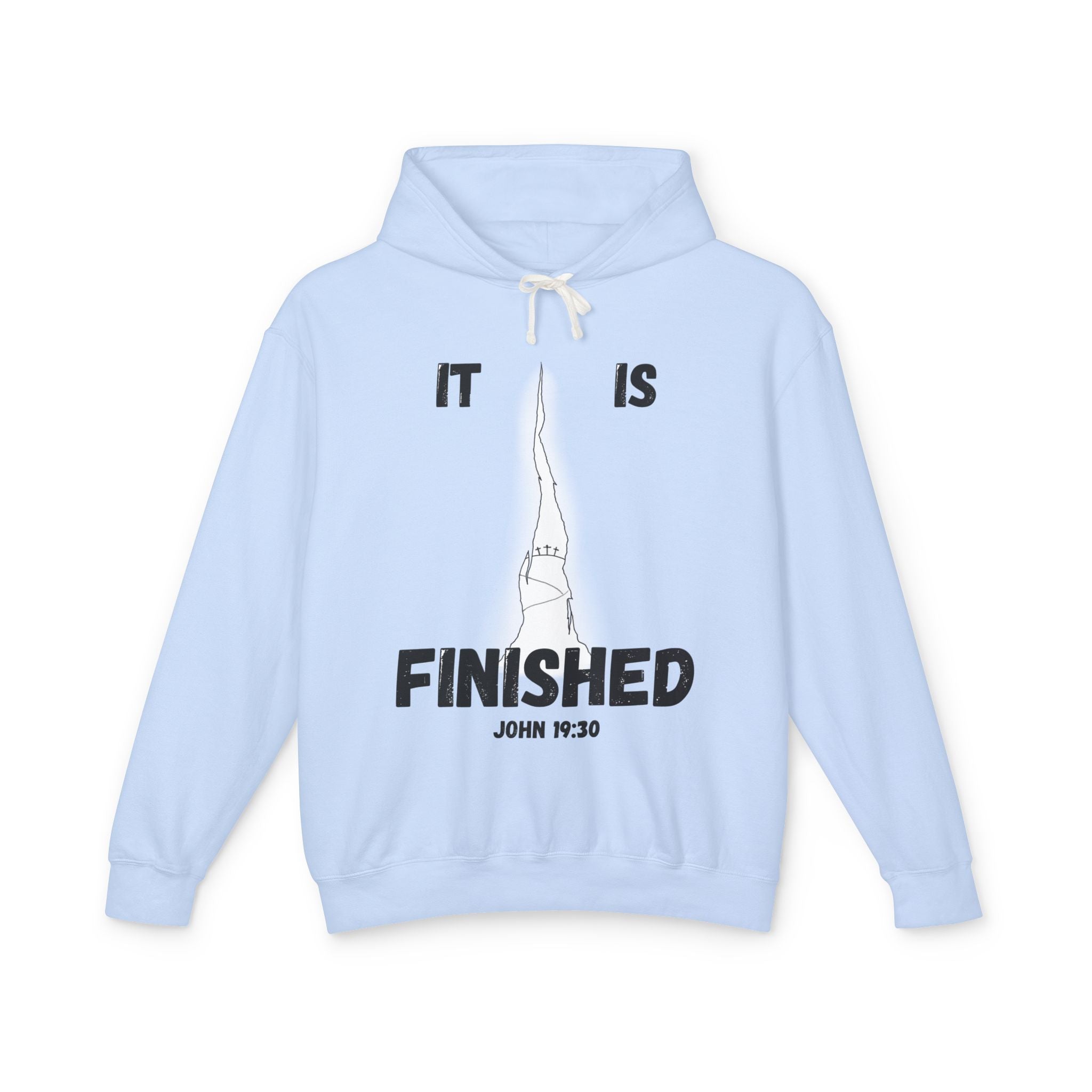 "It Is Finished" Unisex Lightweight Hooded Sweatshirt
