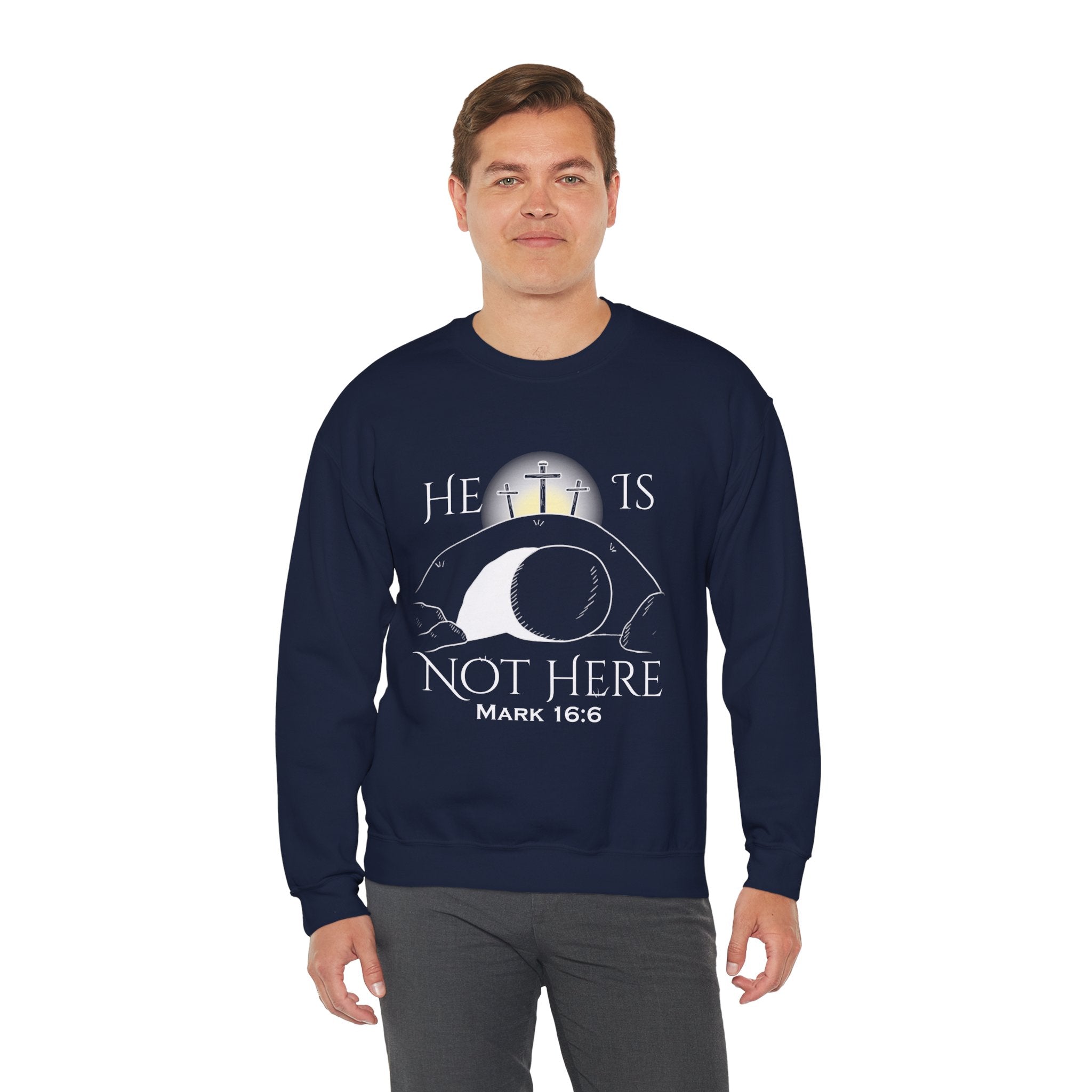 "He Is Not Here" Unisex Heavy Blend™ Crewneck Sweatshirt