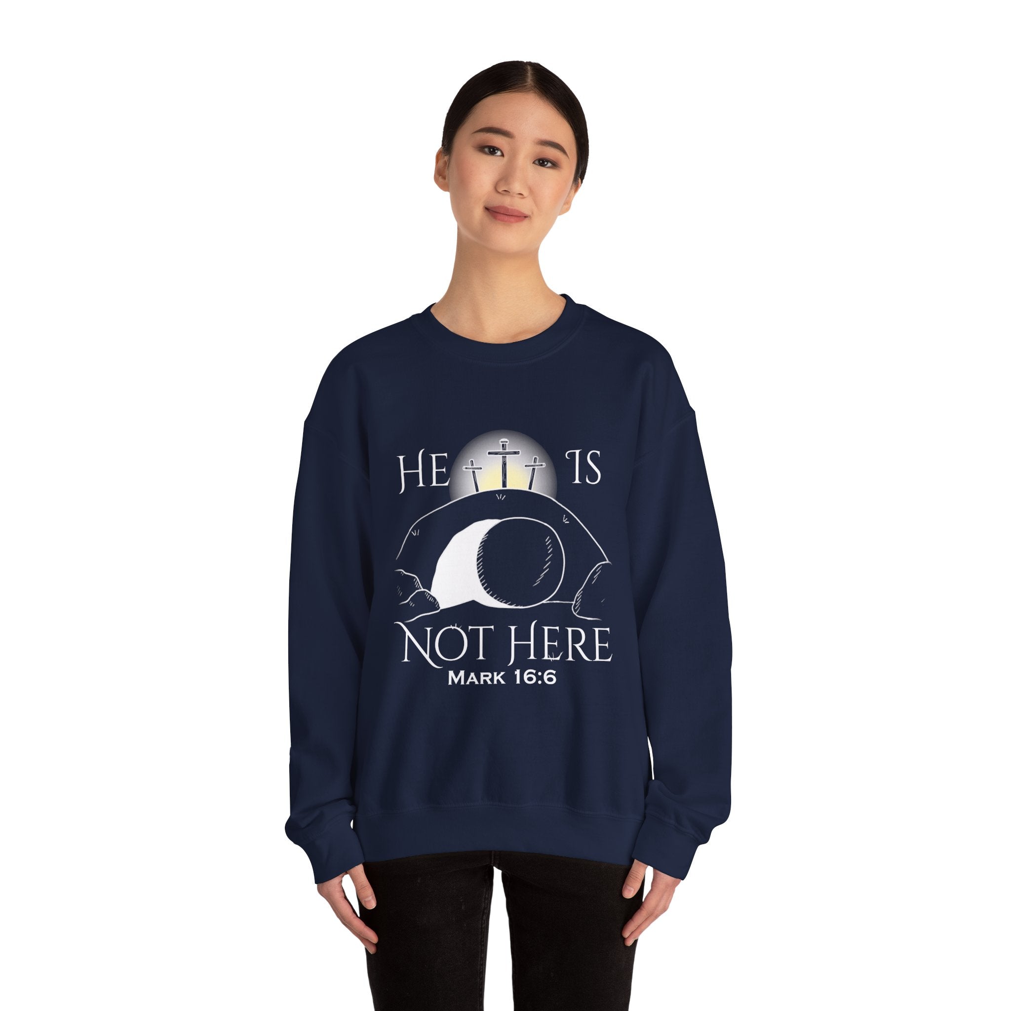 "He Is Not Here" Unisex Heavy Blend™ Crewneck Sweatshirt