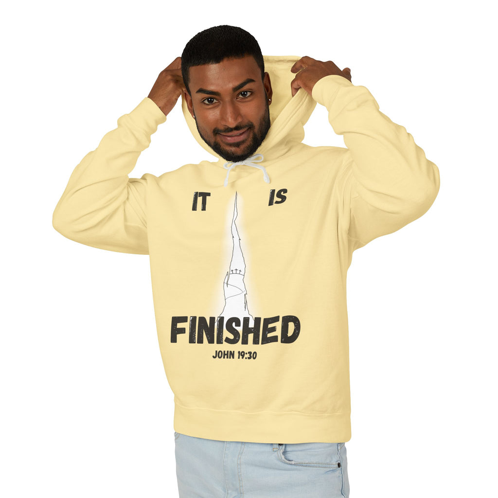"It Is Finished" Unisex Lightweight Hooded Sweatshirt