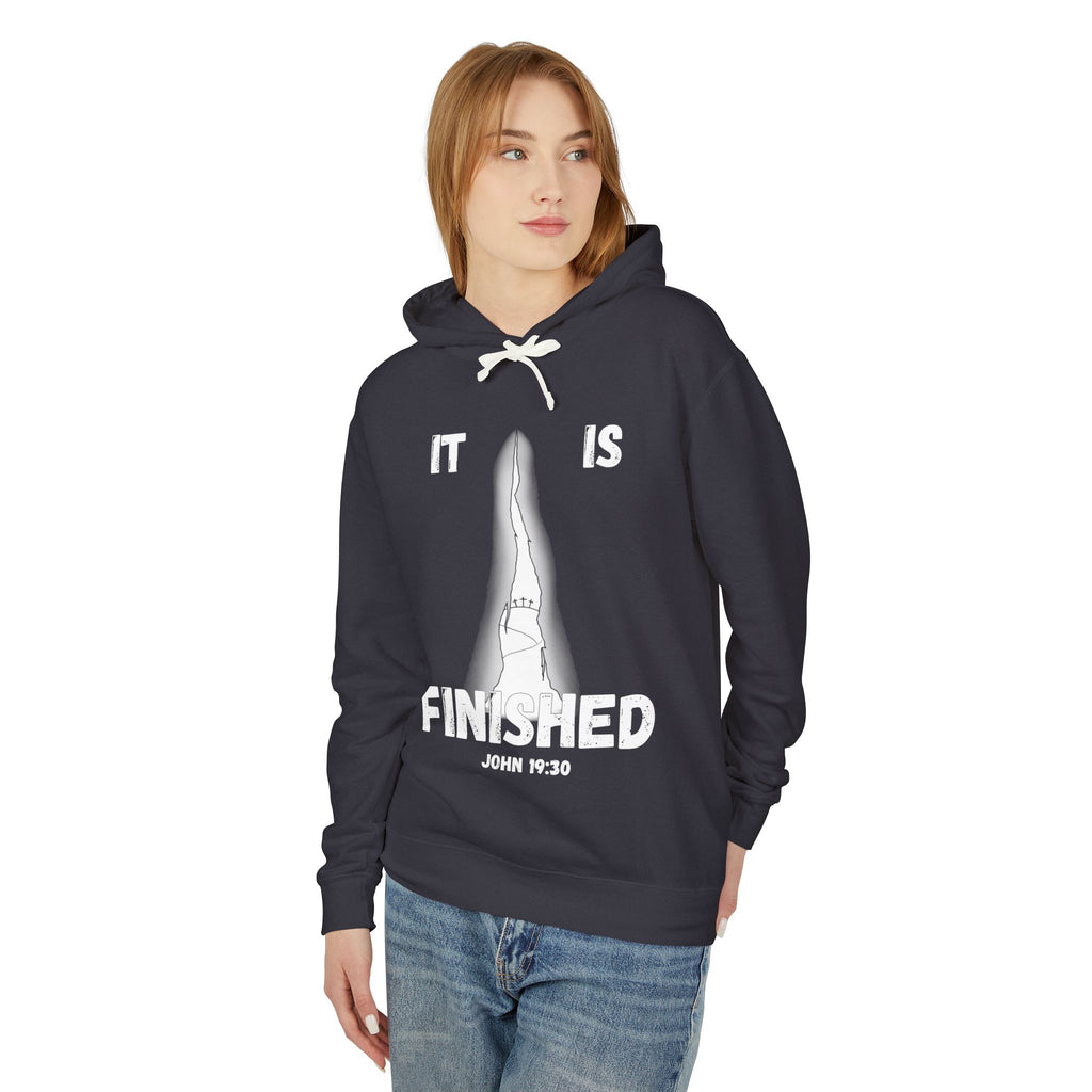 "It Is Finished" Unisex Lightweight Hooded Sweatshirt
