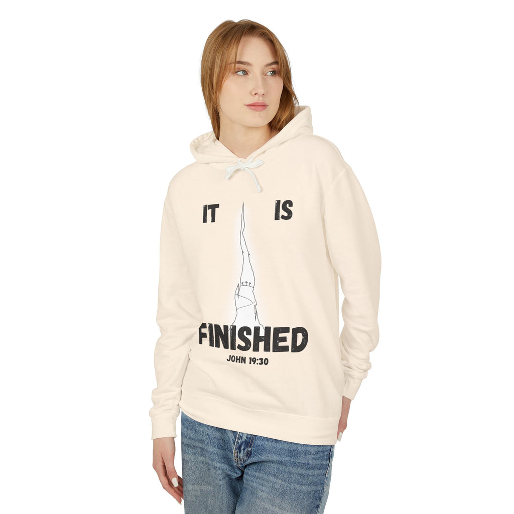 "It Is Finished" Unisex Lightweight Hooded Sweatshirt