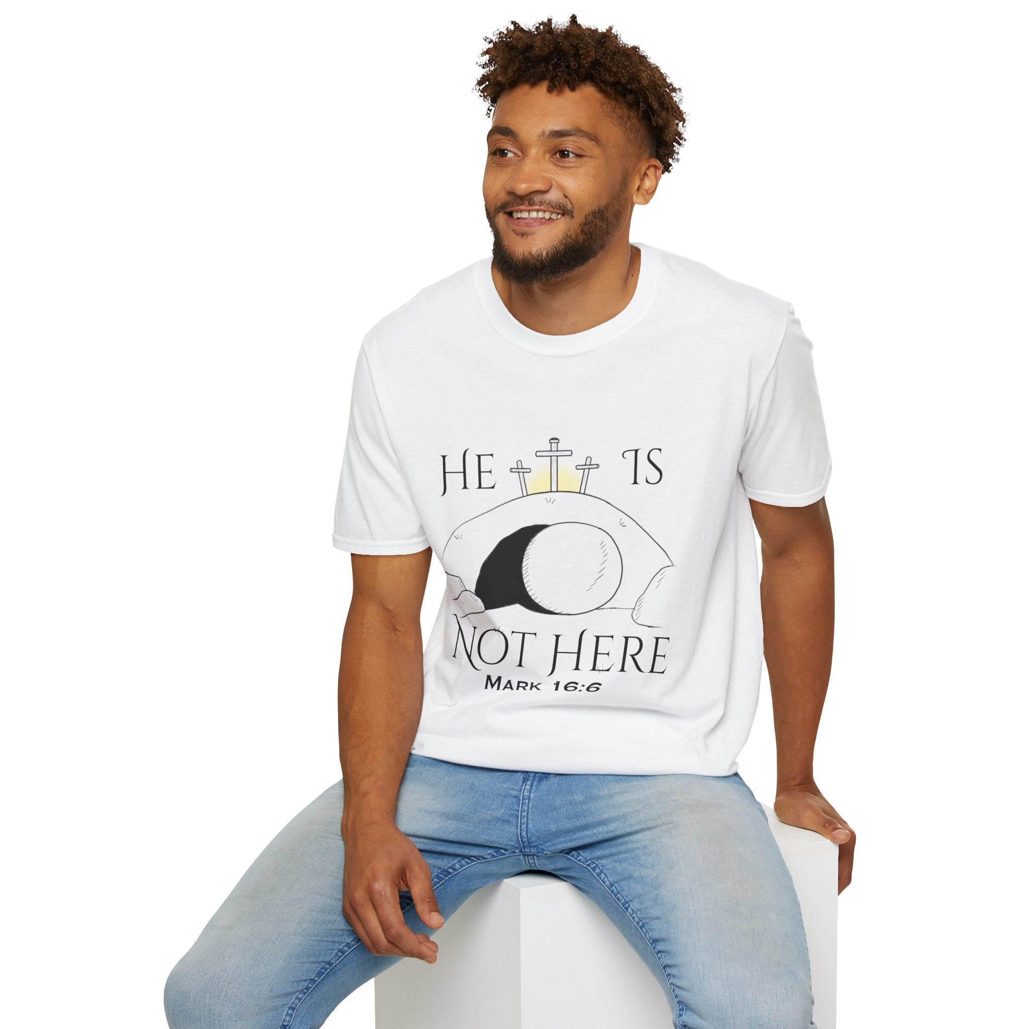 "He Is Not Here" Unisex Softstyle T-Shirt