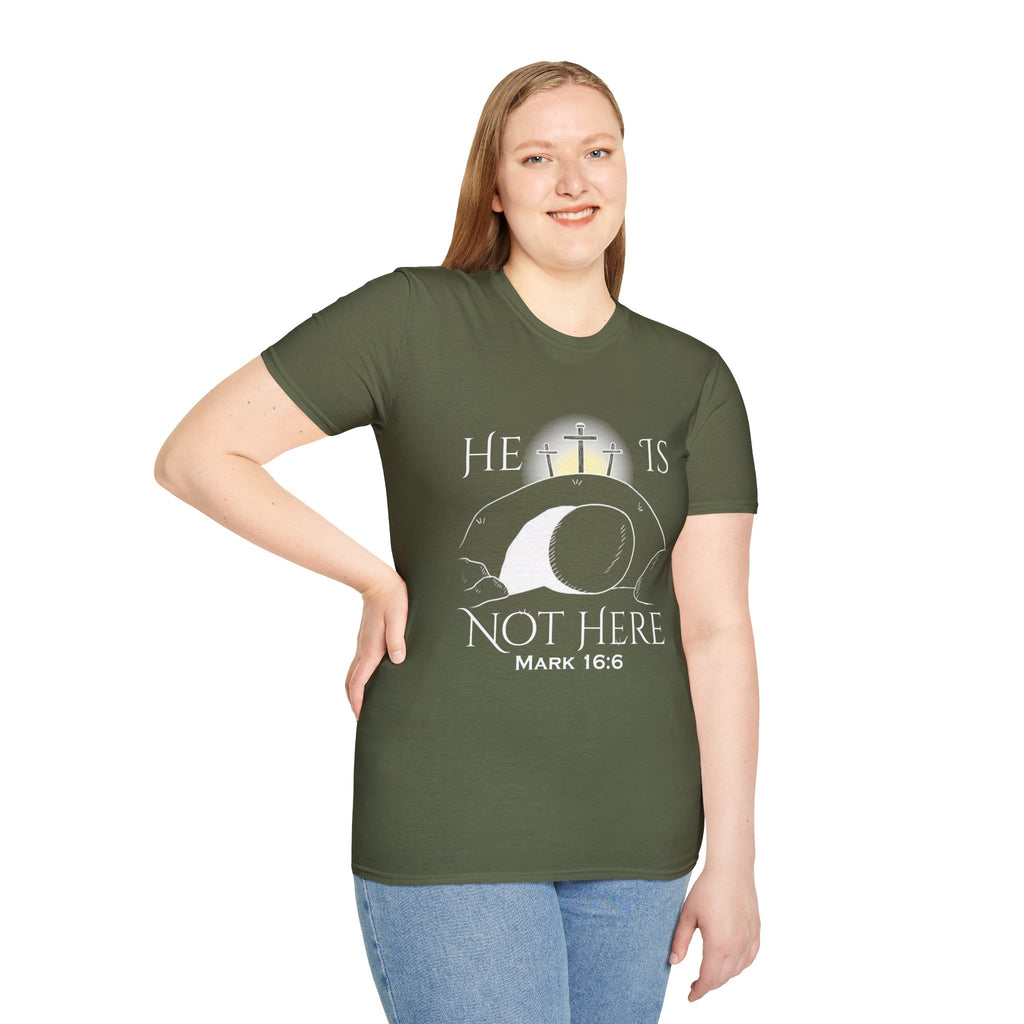 "He Is Not Here" Unisex Softstyle T-Shirt