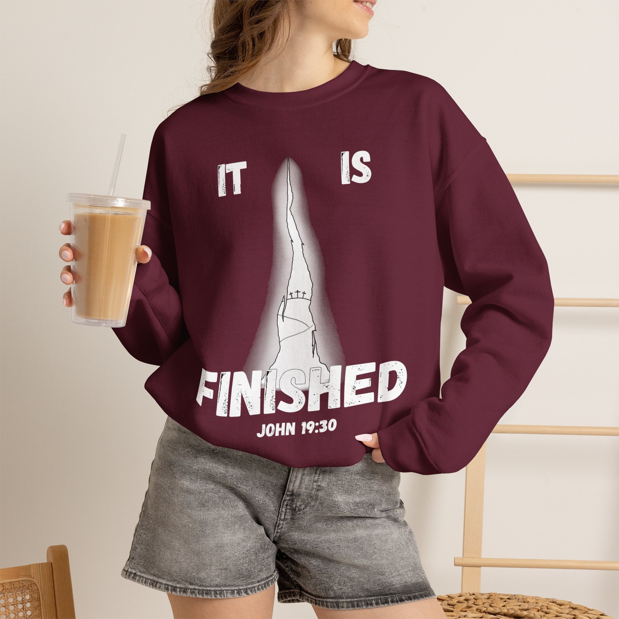 "It Is Finished" Unisex Heavy Blend™ Crewneck Sweatshirt