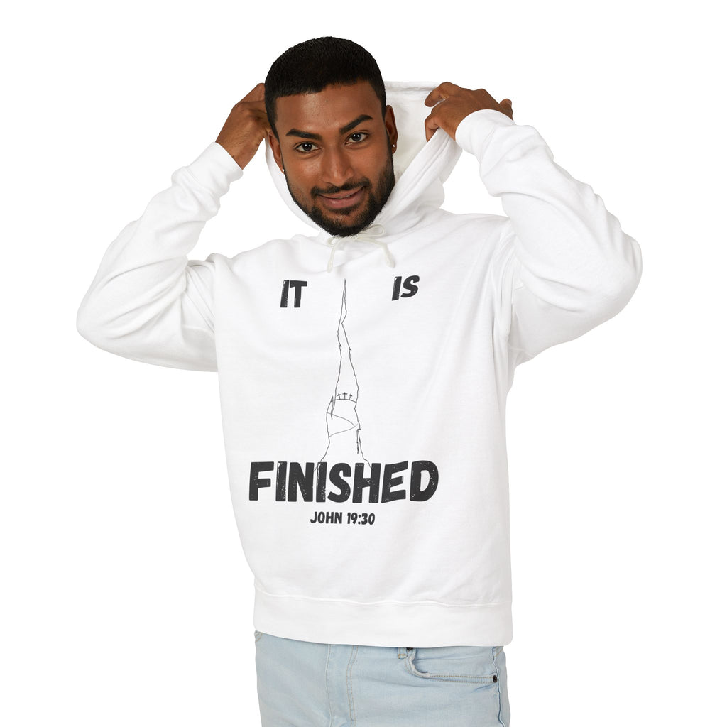 "It Is Finished" Unisex Lightweight Hooded Sweatshirt