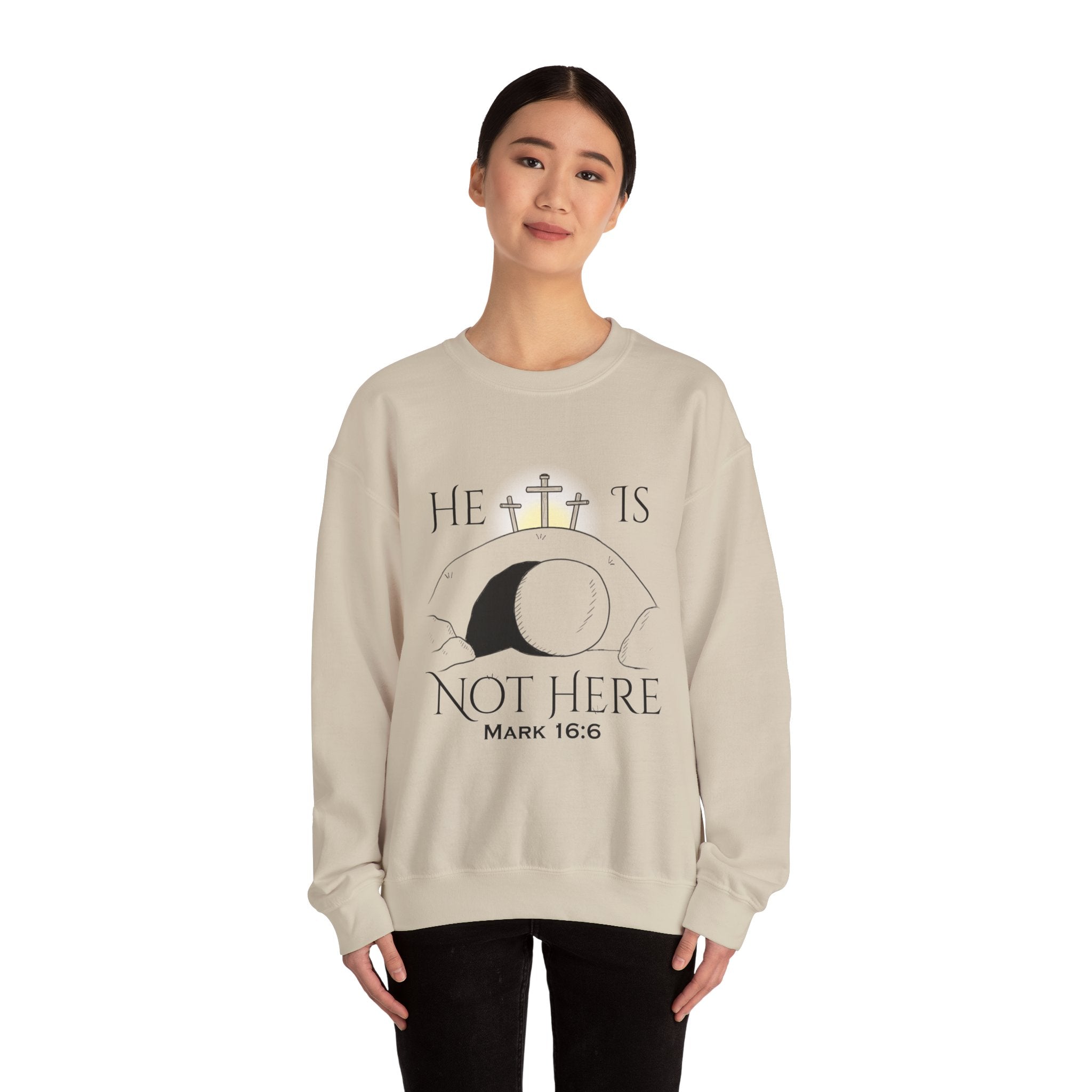 "He Is Not Here" Unisex Heavy Blend™ Crewneck Sweatshirt