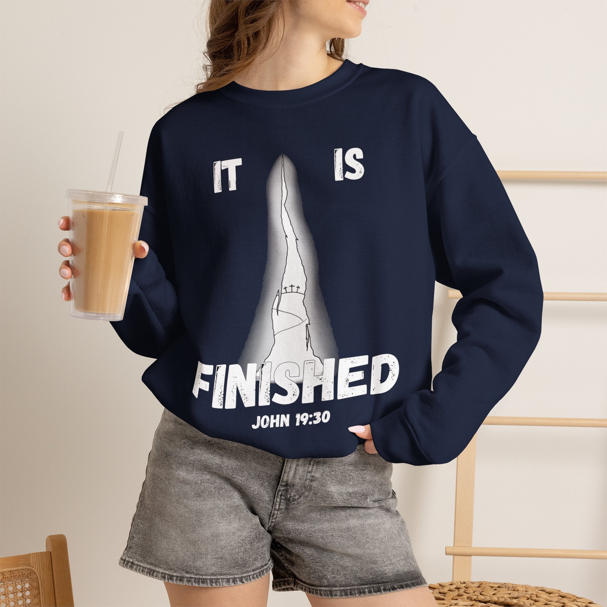 "It Is Finished" Unisex Heavy Blend™ Crewneck Sweatshirt