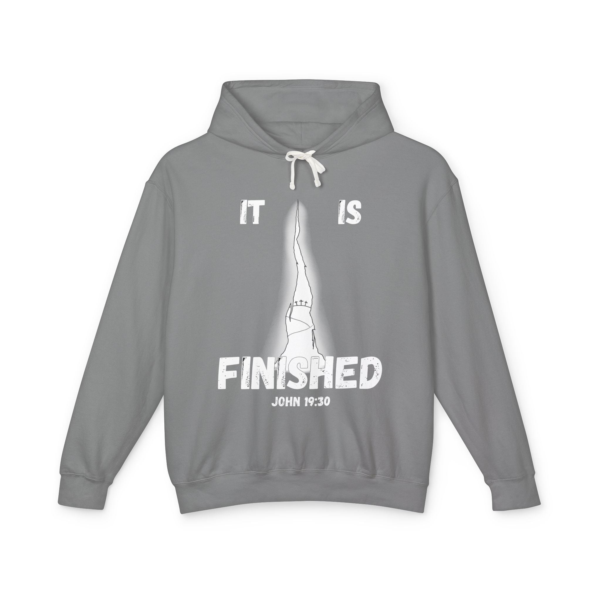 "It Is Finished" Unisex Lightweight Hooded Sweatshirt