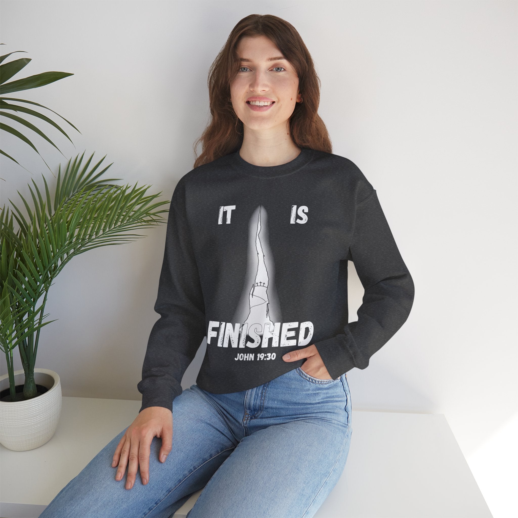 "It Is Finished" Unisex Heavy Blend™ Crewneck Sweatshirt