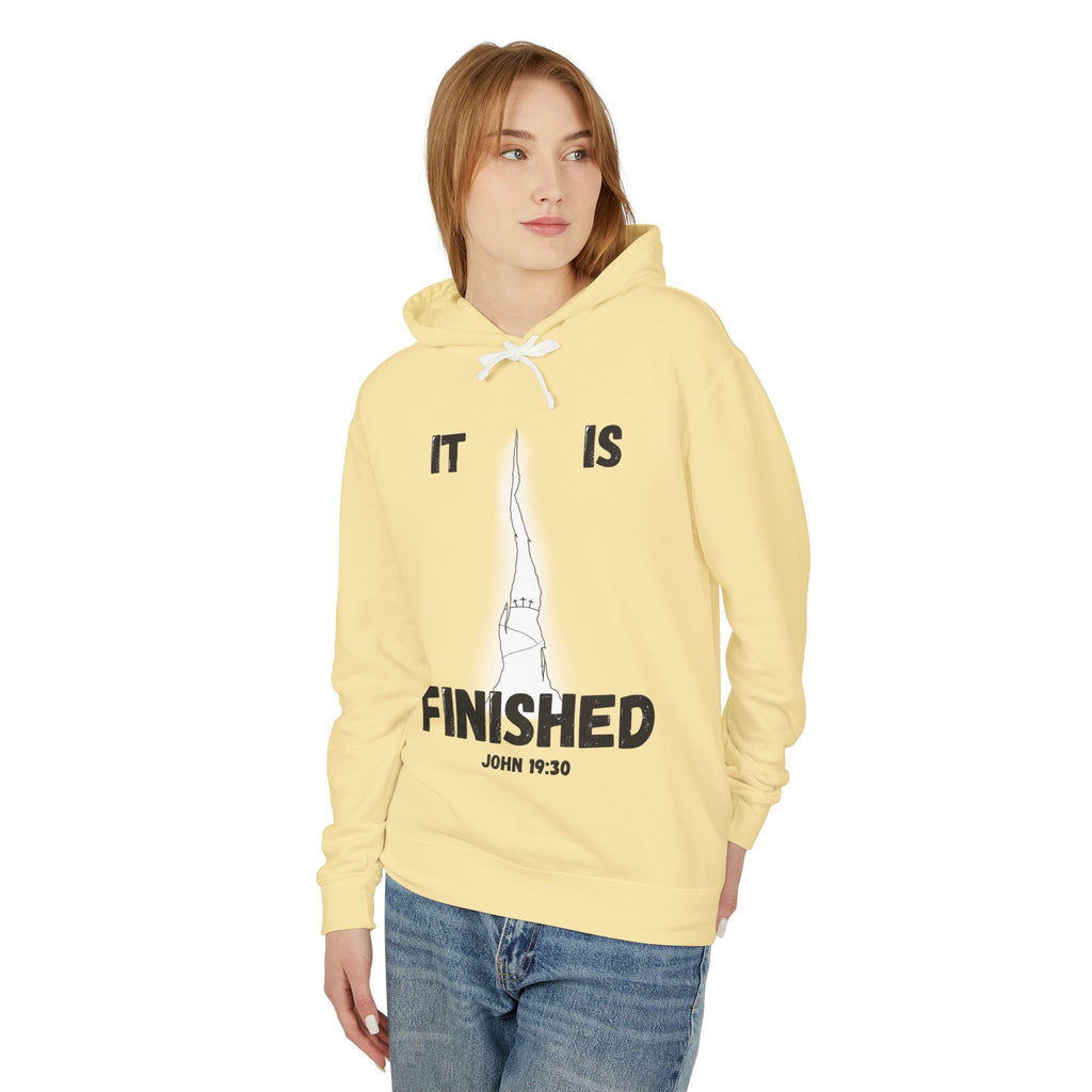 "It Is Finished" Unisex Lightweight Hooded Sweatshirt