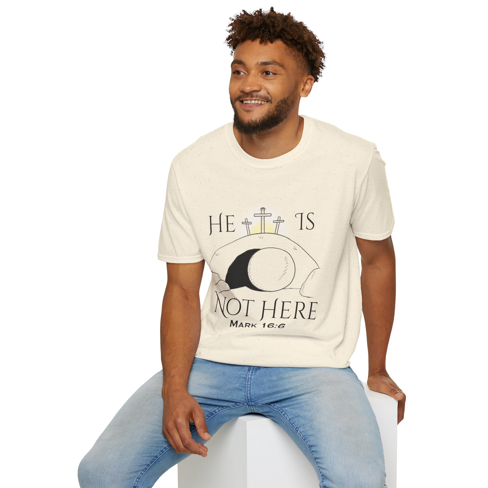 "He Is Not Here" Unisex Softstyle T-Shirt