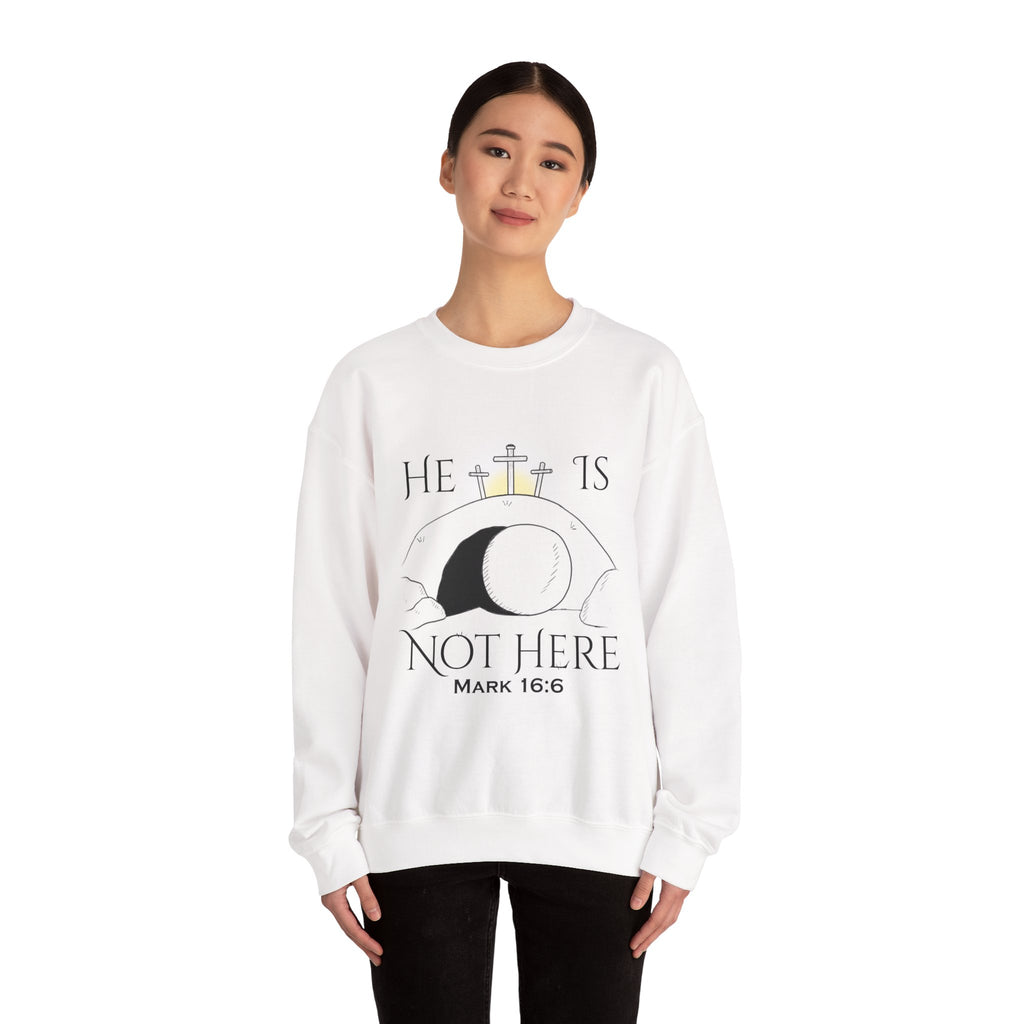 "He Is Not Here" Unisex Heavy Blend™ Crewneck Sweatshirt