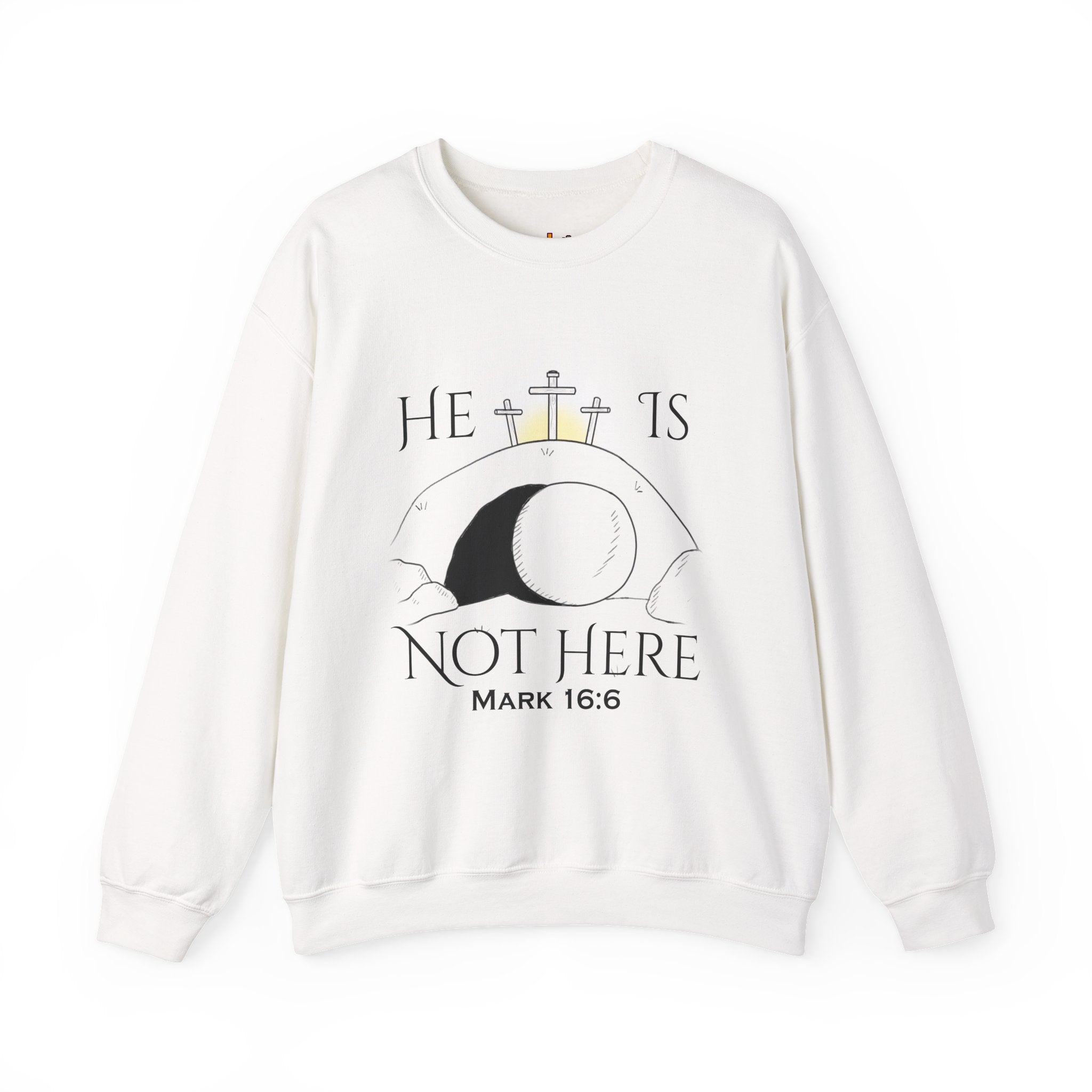 "He Is Not Here" Unisex Heavy Blend™ Crewneck Sweatshirt