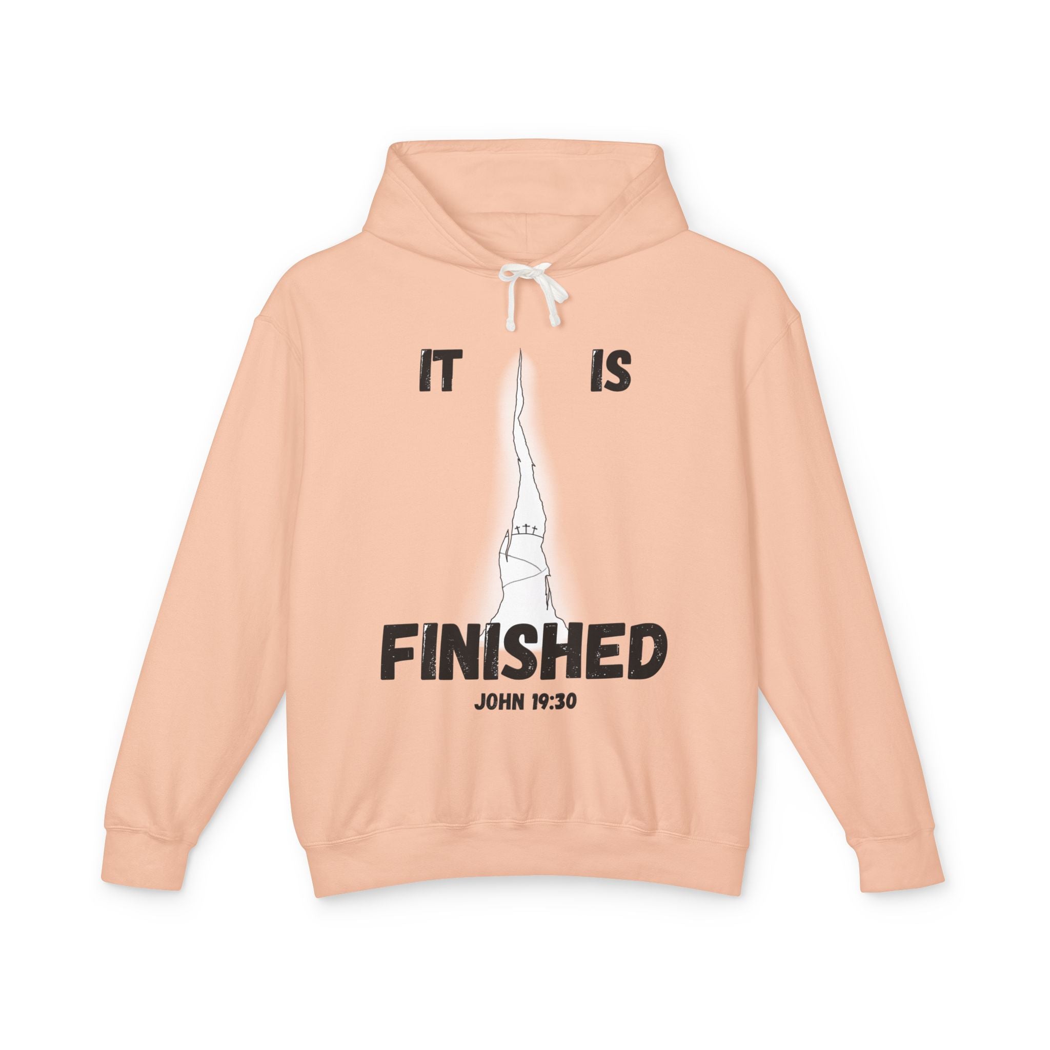 "It Is Finished" Unisex Lightweight Hooded Sweatshirt