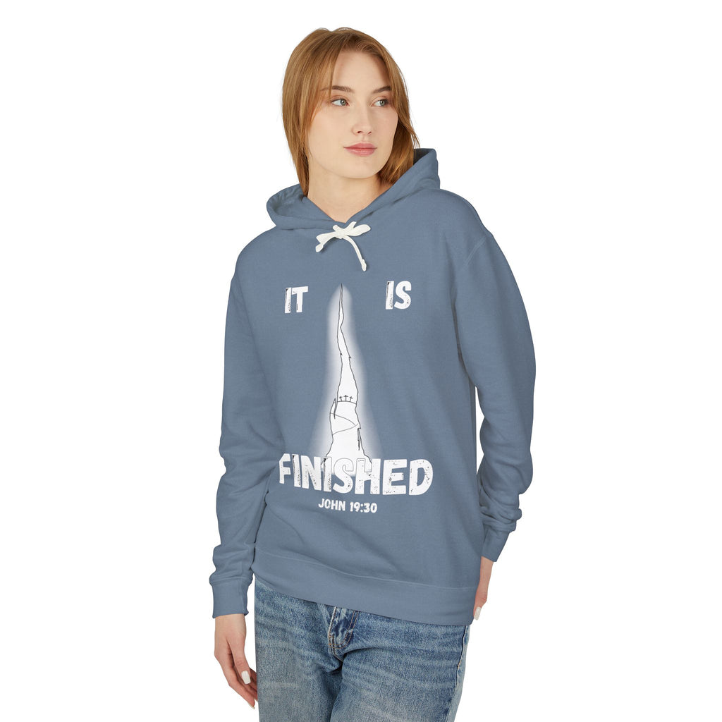 "It Is Finished" Unisex Lightweight Hooded Sweatshirt
