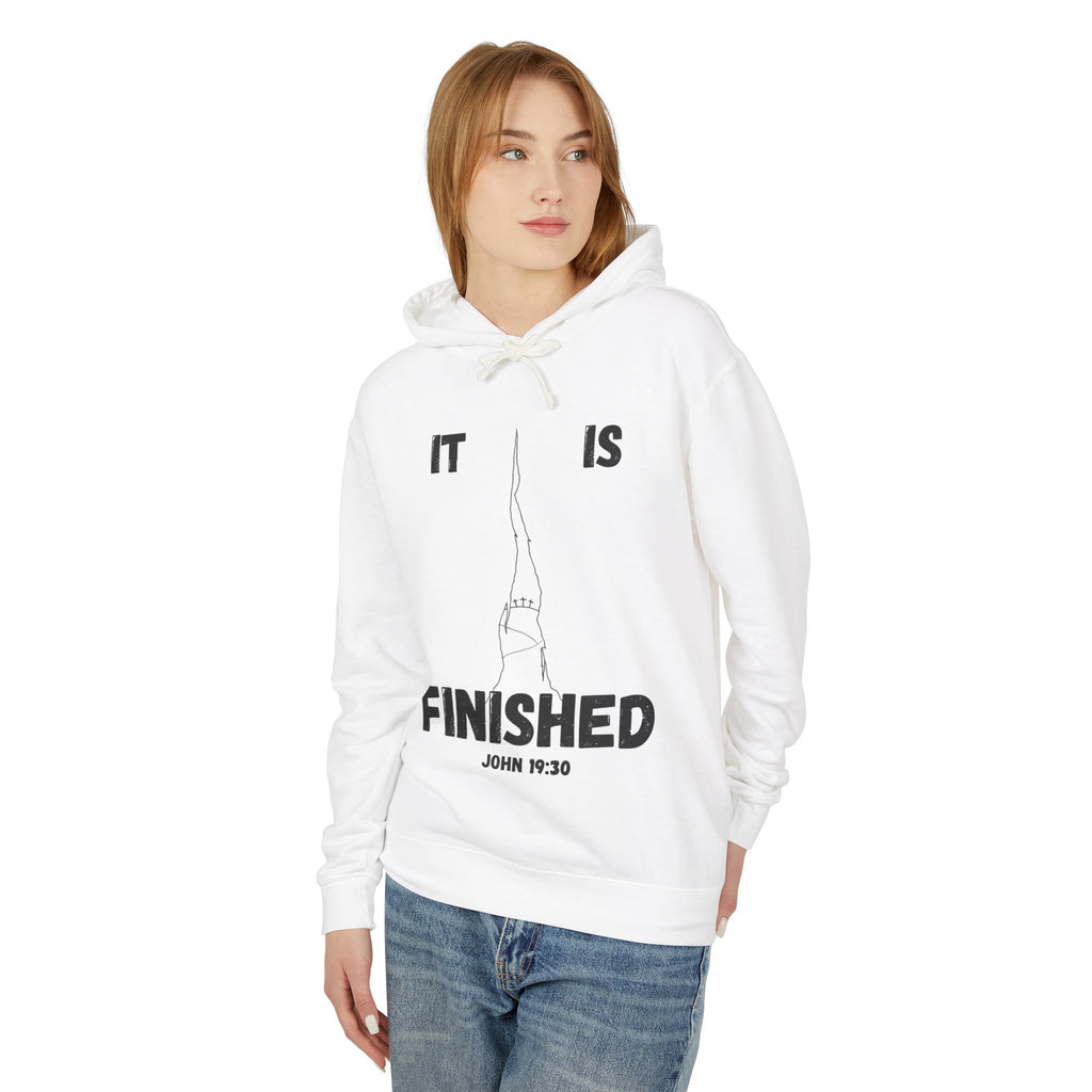 "It Is Finished" Unisex Lightweight Hooded Sweatshirt