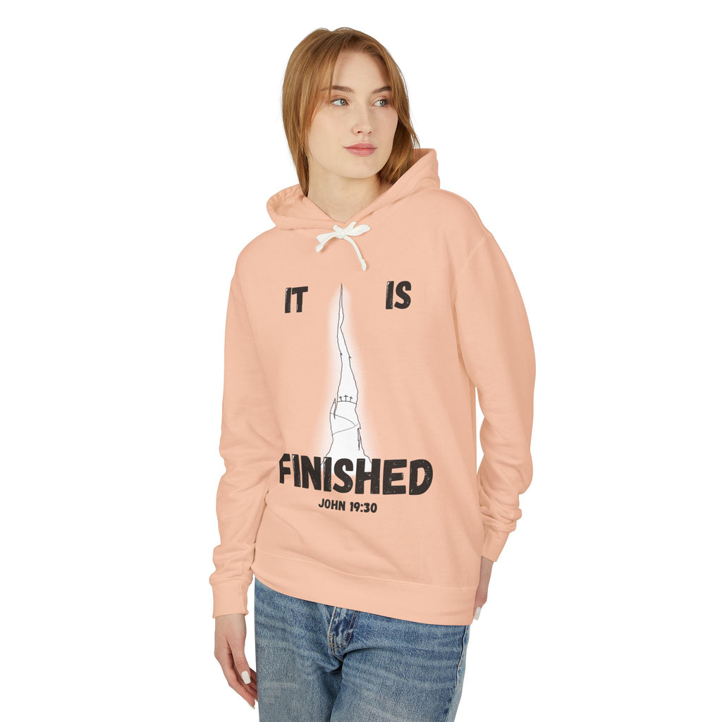 "It Is Finished" Unisex Lightweight Hooded Sweatshirt