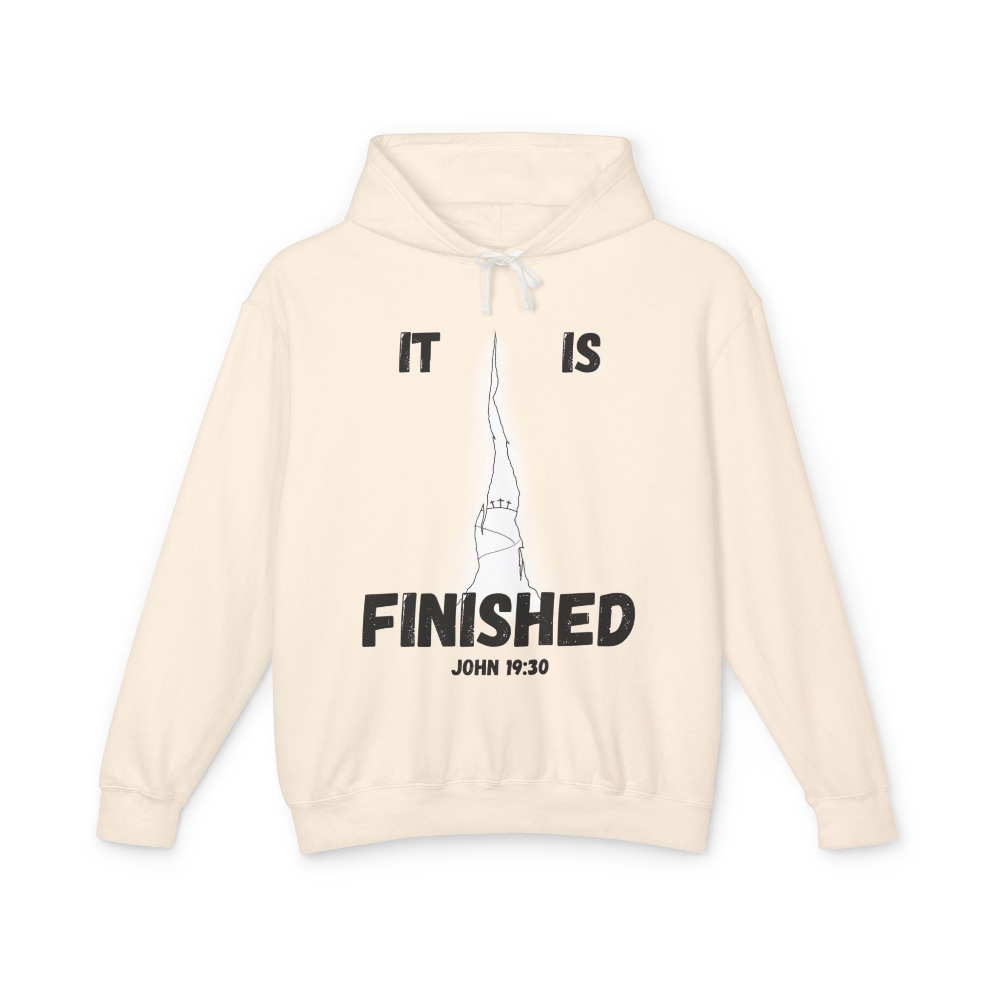 "It Is Finished" Unisex Lightweight Hooded Sweatshirt