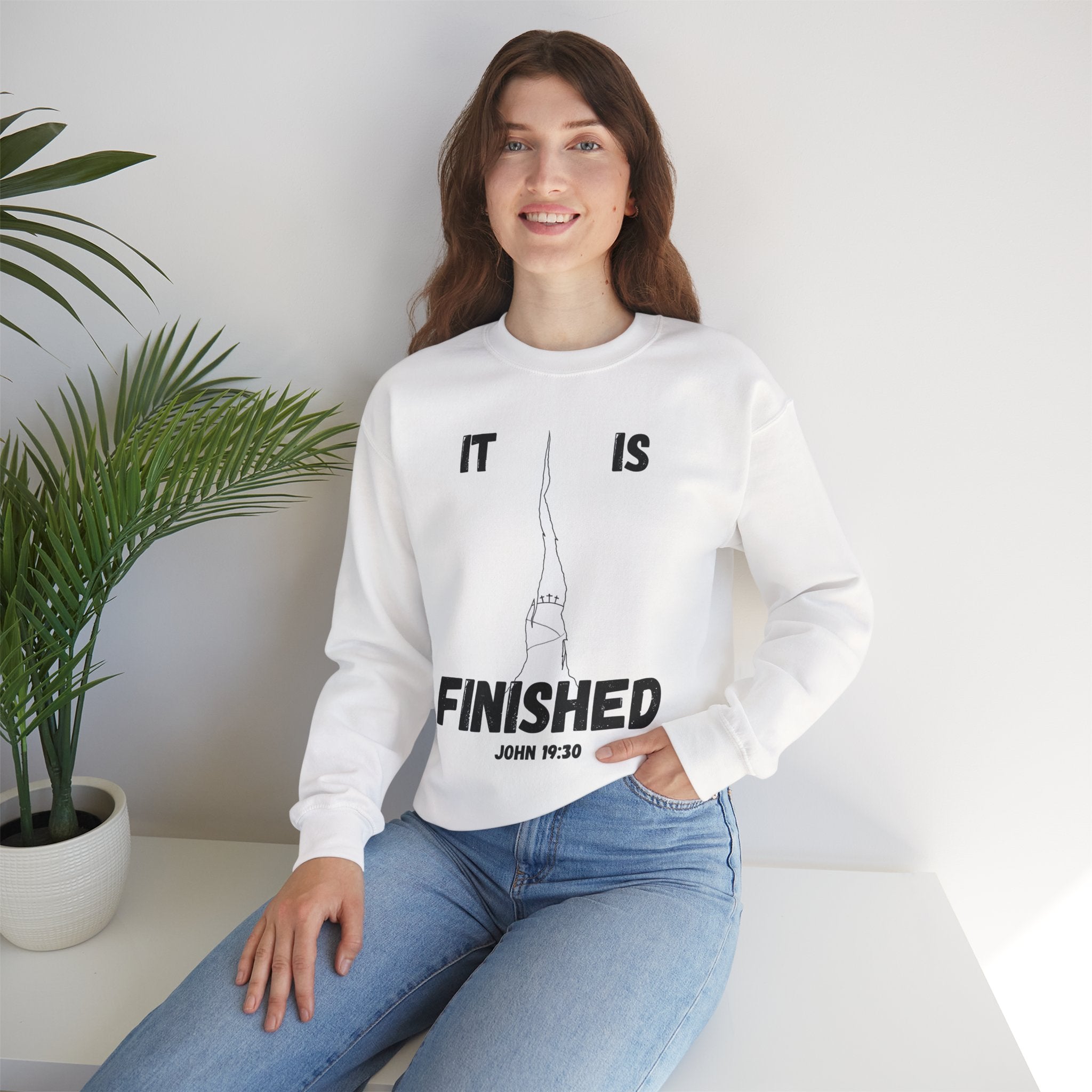 "It Is Finished" Unisex Heavy Blend™ Crewneck Sweatshirt