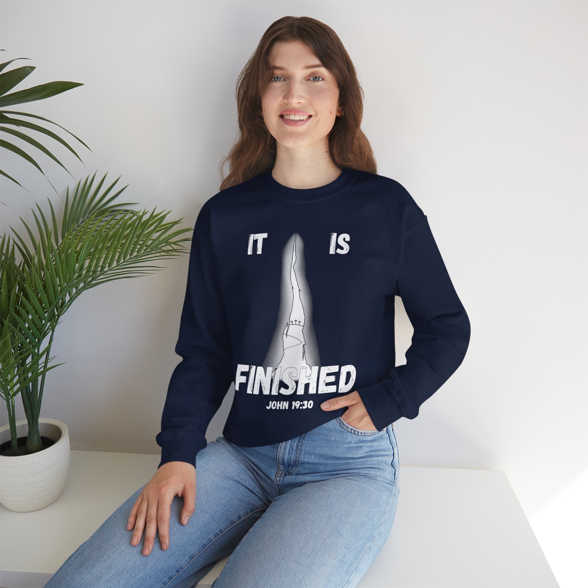 "It Is Finished" Unisex Heavy Blend™ Crewneck Sweatshirt
