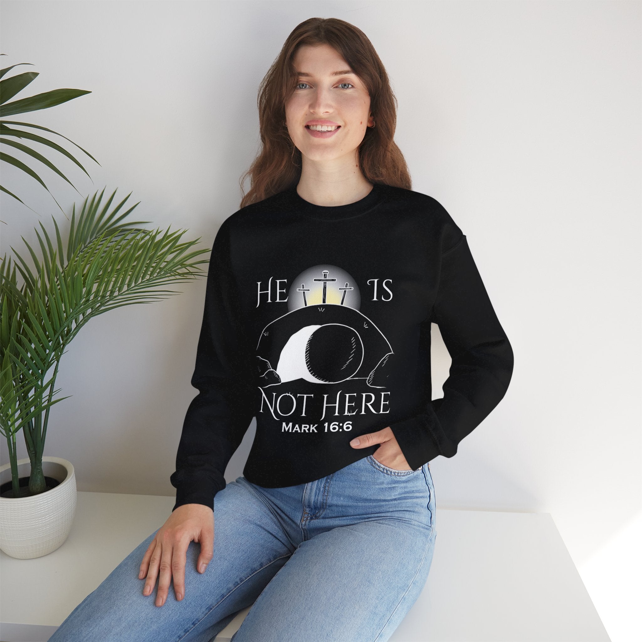 "He Is Not Here" Unisex Heavy Blend™ Crewneck Sweatshirt