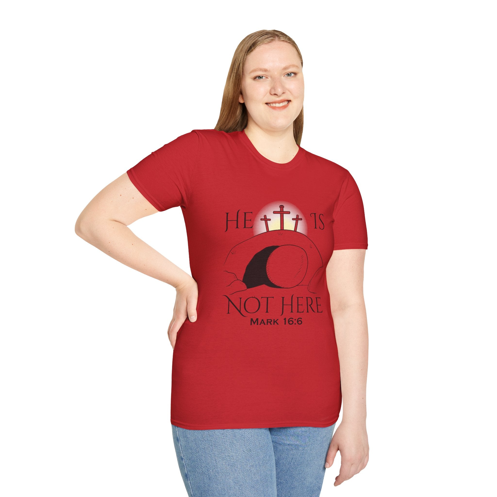 "He Is Not Here" Unisex Softstyle T-Shirt