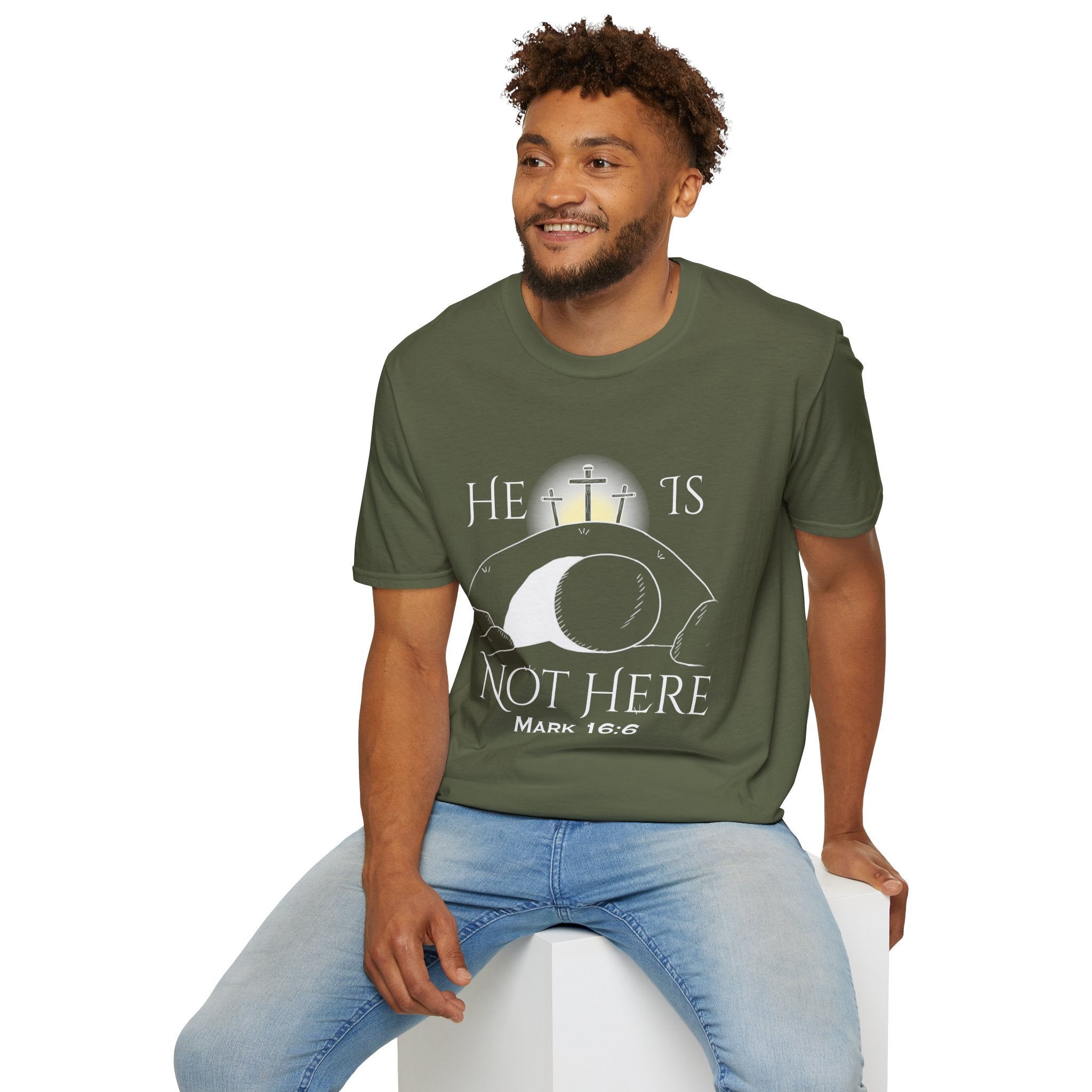 "He Is Not Here" Unisex Softstyle T-Shirt