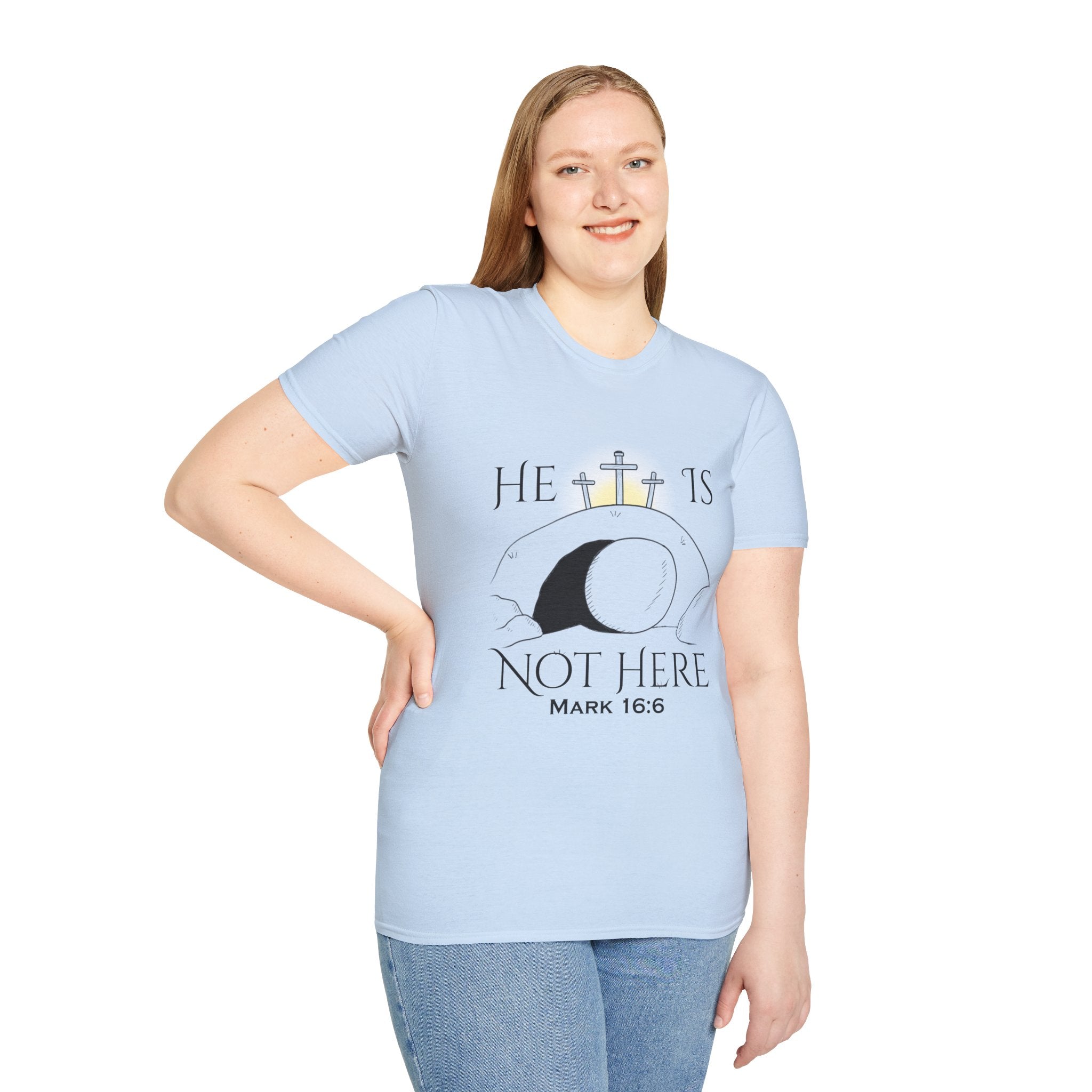 "He Is Not Here" Unisex Softstyle T-Shirt