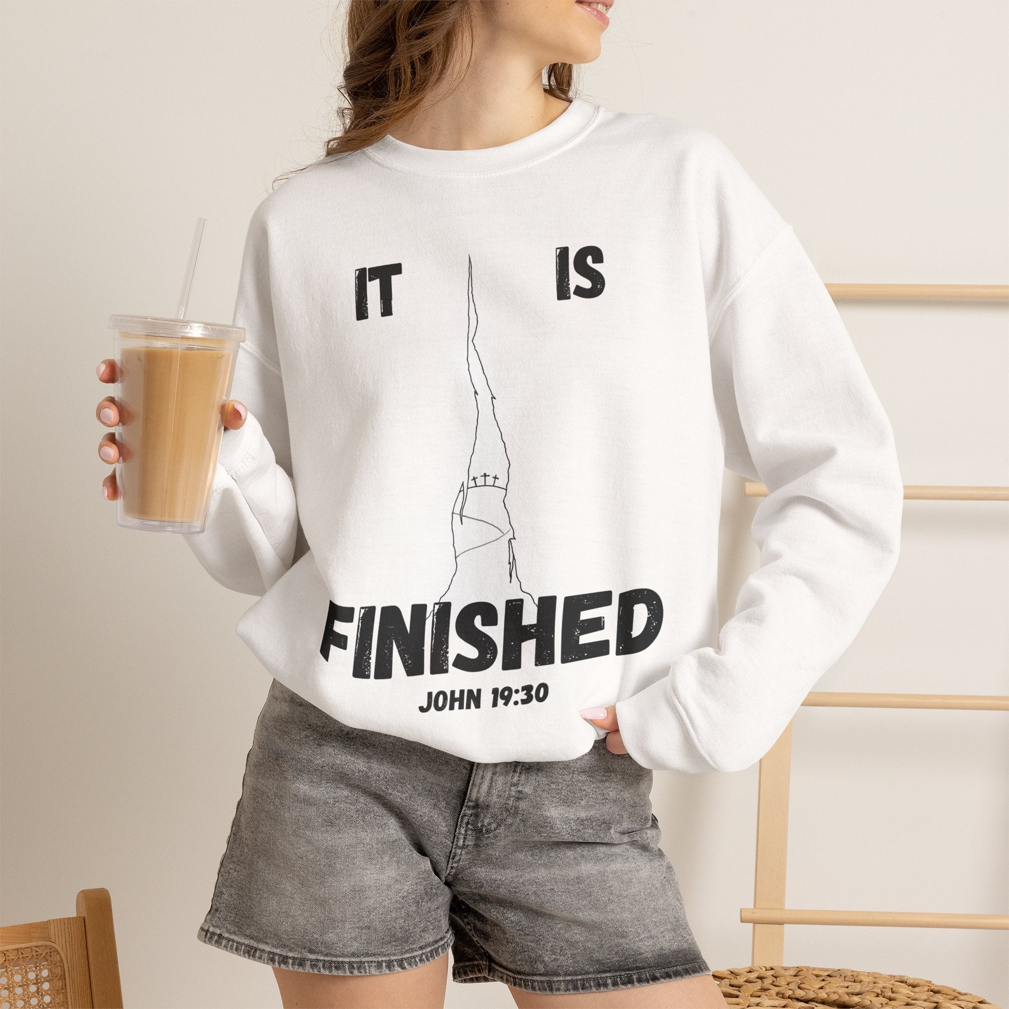 "It Is Finished" Unisex Heavy Blend™ Crewneck Sweatshirt