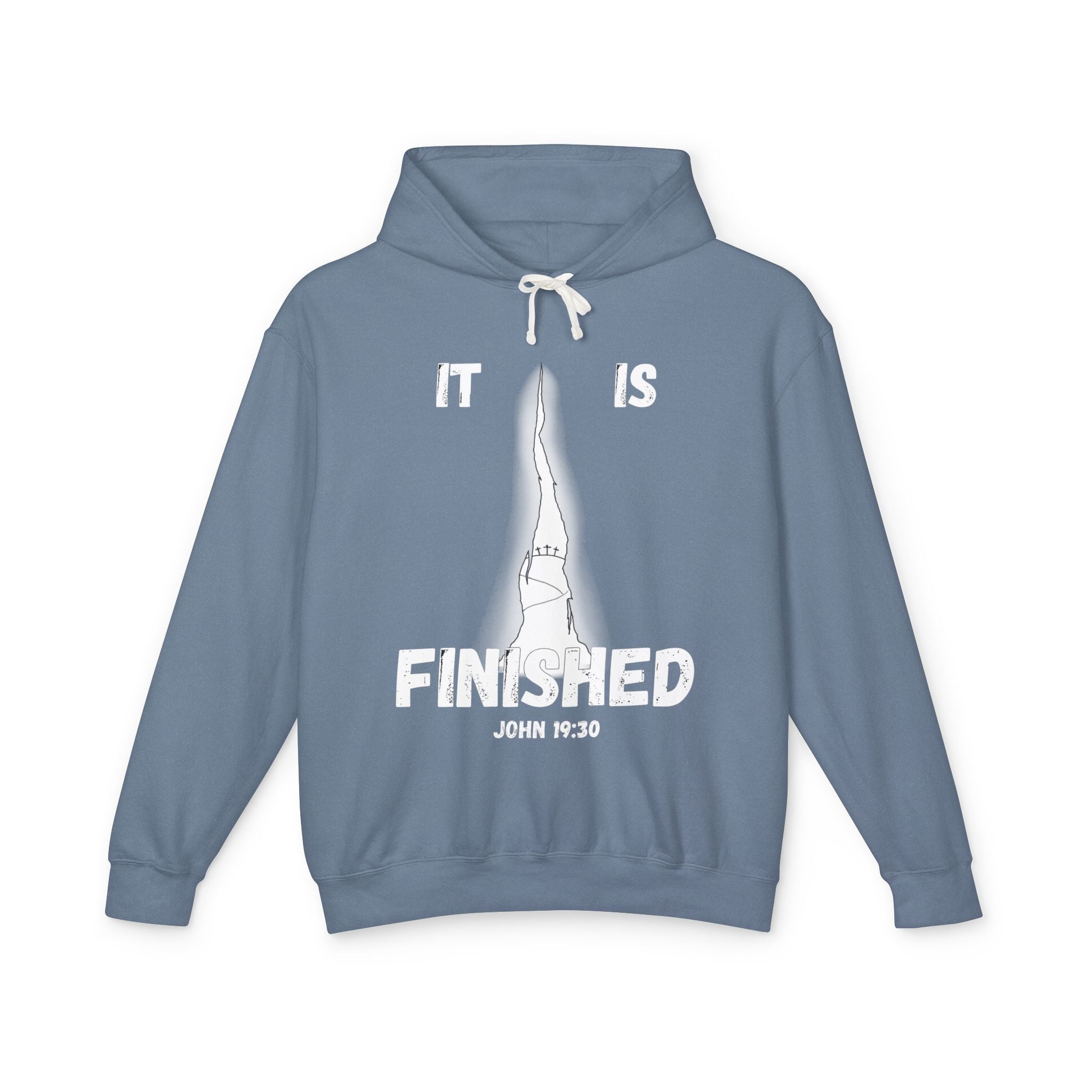 "It Is Finished" Unisex Lightweight Hooded Sweatshirt