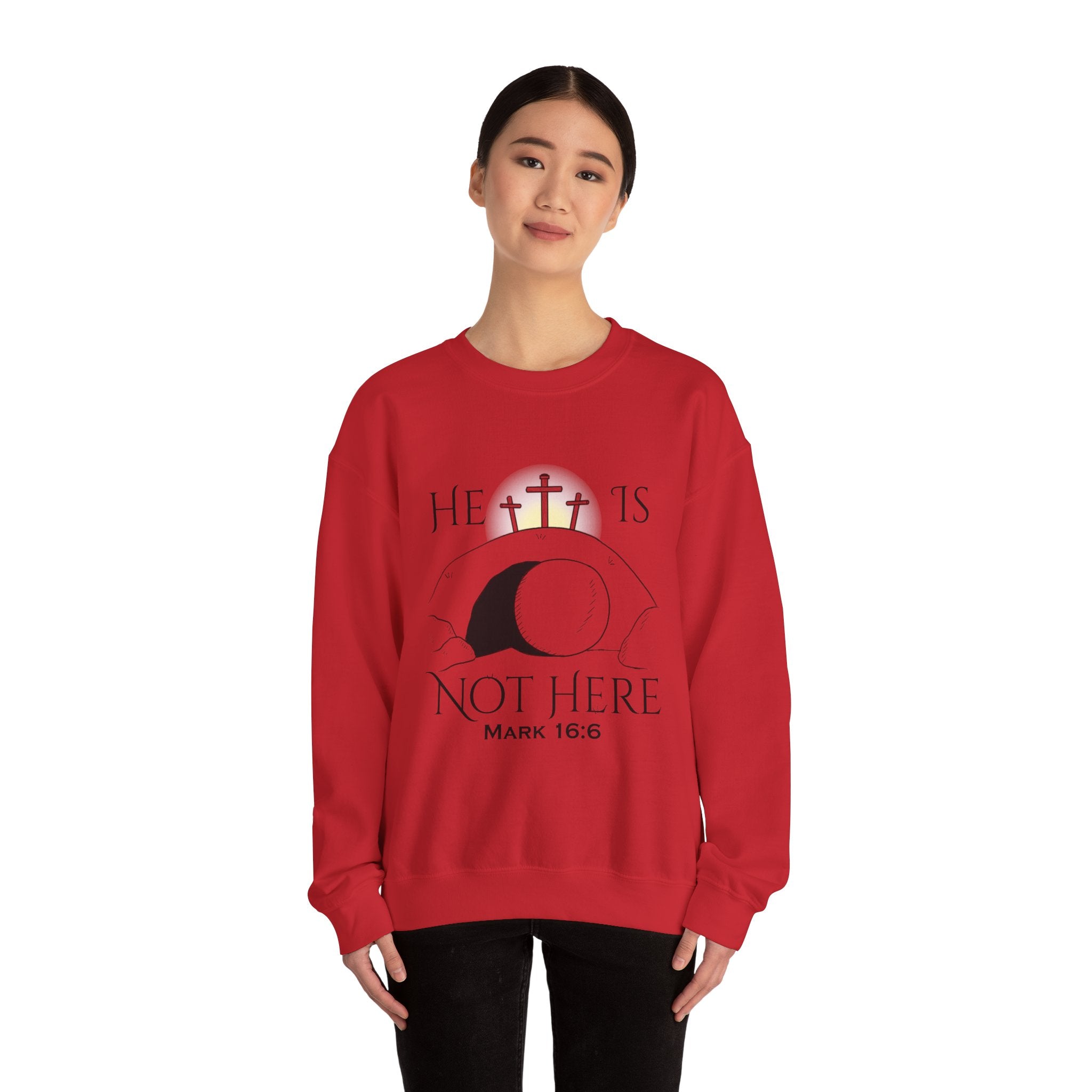"He Is Not Here" Unisex Heavy Blend™ Crewneck Sweatshirt