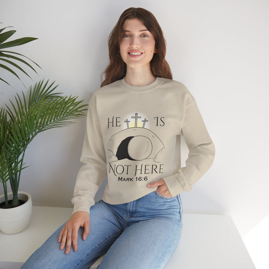 "He Is Not Here" Unisex Heavy Blend™ Crewneck Sweatshirt