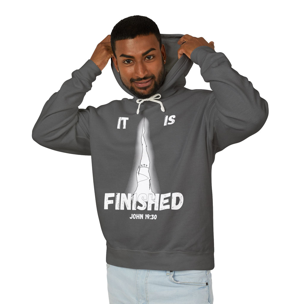 "It Is Finished" Unisex Lightweight Hooded Sweatshirt
