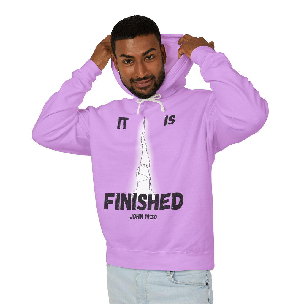 "It Is Finished" Unisex Lightweight Hooded Sweatshirt